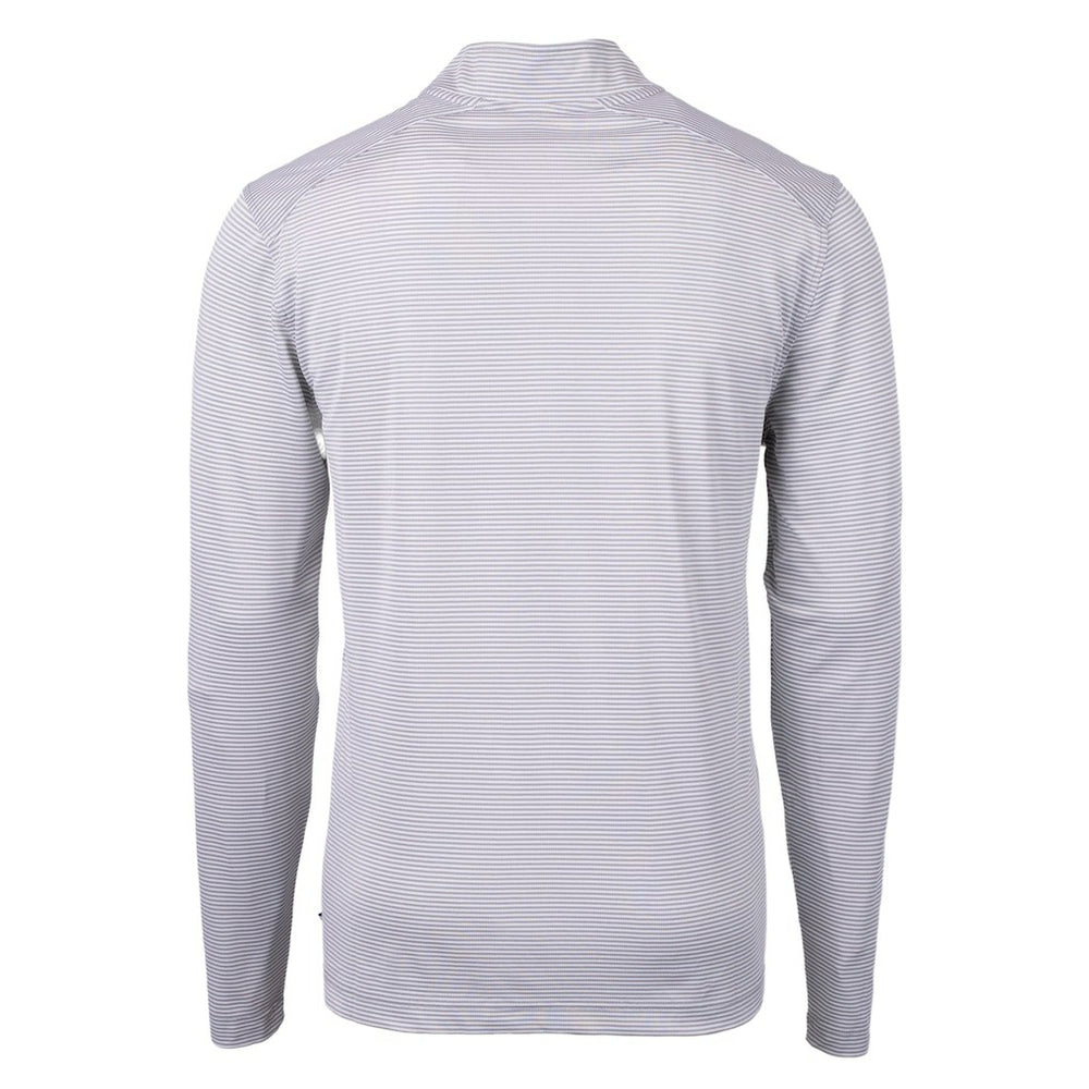 Cleveland Browns Cutter & Buck Big & Tall Virtue Eco Pique Micro Stripe Recycled Quarter-Zip Pullover Top - Gray outlet