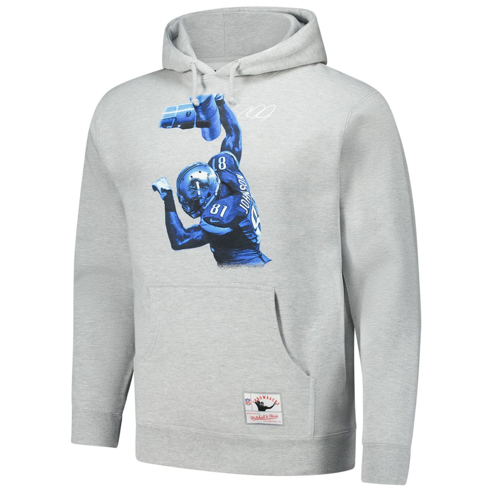 Calvin Johnson Detroit Lions Hall of Fame Player Graphic Pullover Hoodie - Heather Gray online