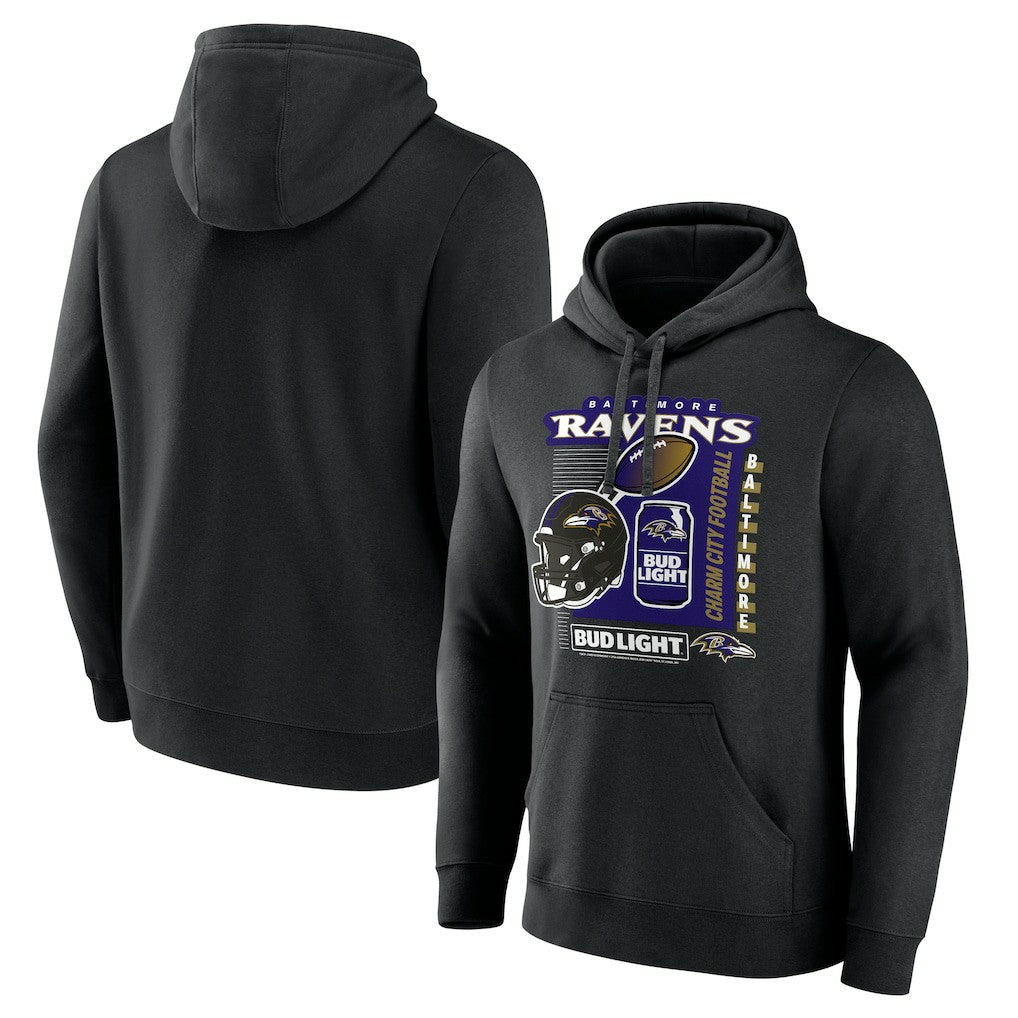 Baltimore Ravens Bud Light Pullover Hoodie - Black discount