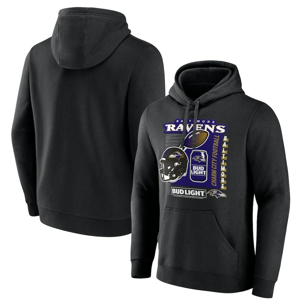 Baltimore Ravens Bud Light Pullover Hoodie - Black discount