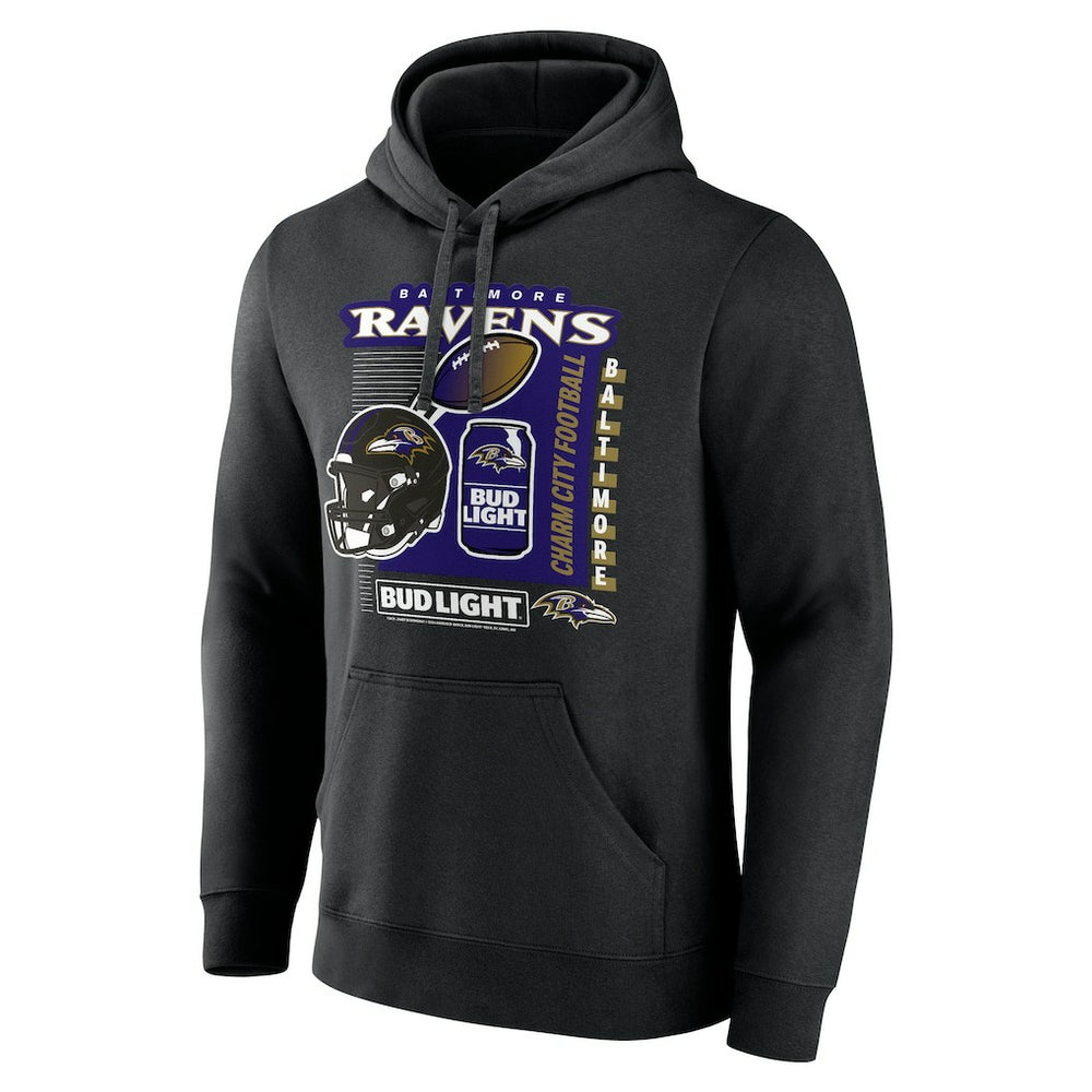 Baltimore Ravens Bud Light Pullover Hoodie - Black discount