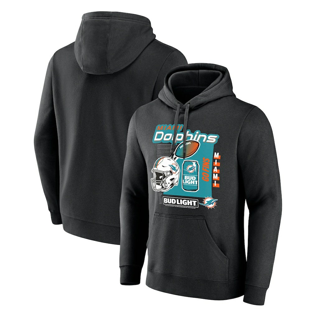 Miami Dolphins Bud Light Pullover Hoodie - Black sale