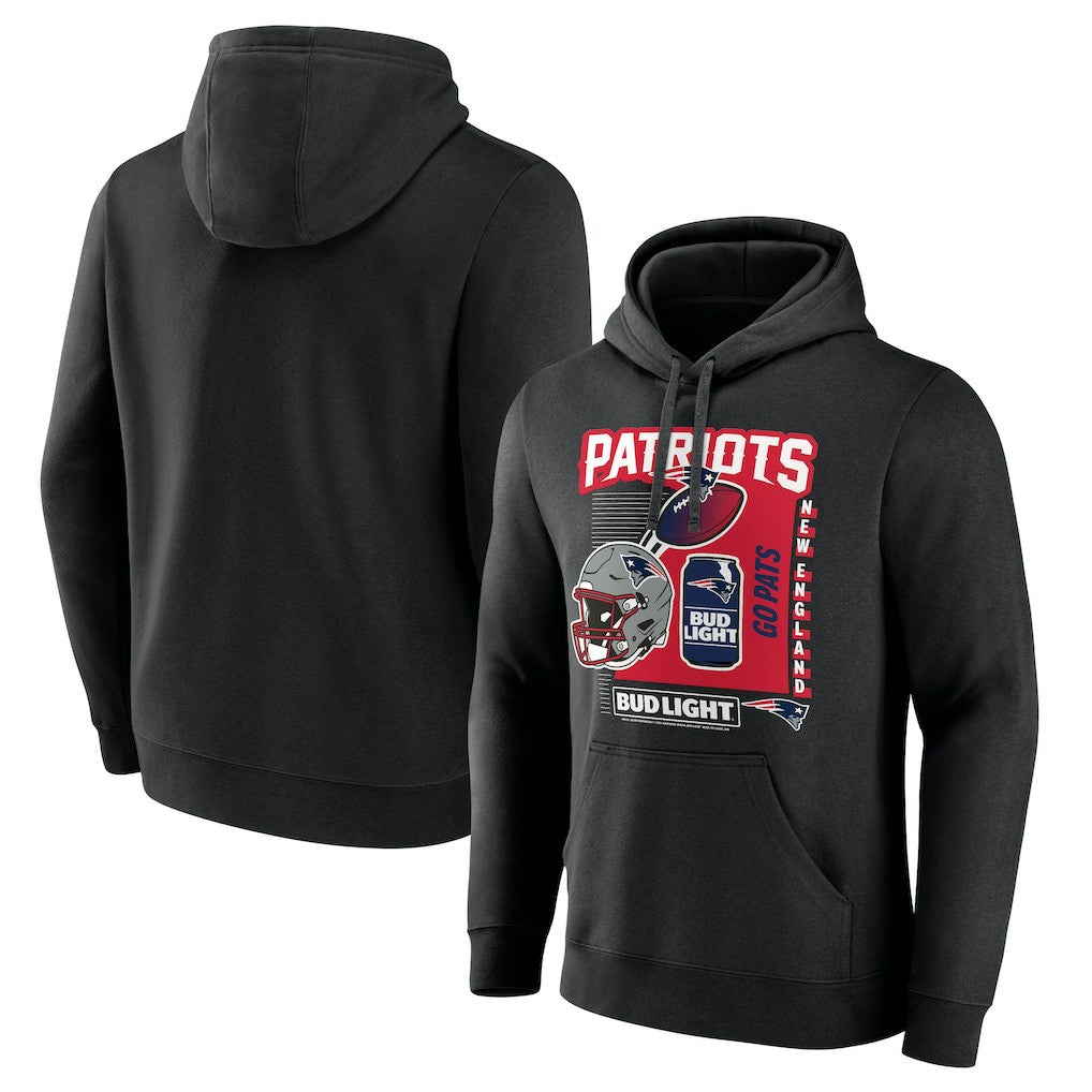 New England Patriots Bud Light Pullover Hoodie - Black for sale