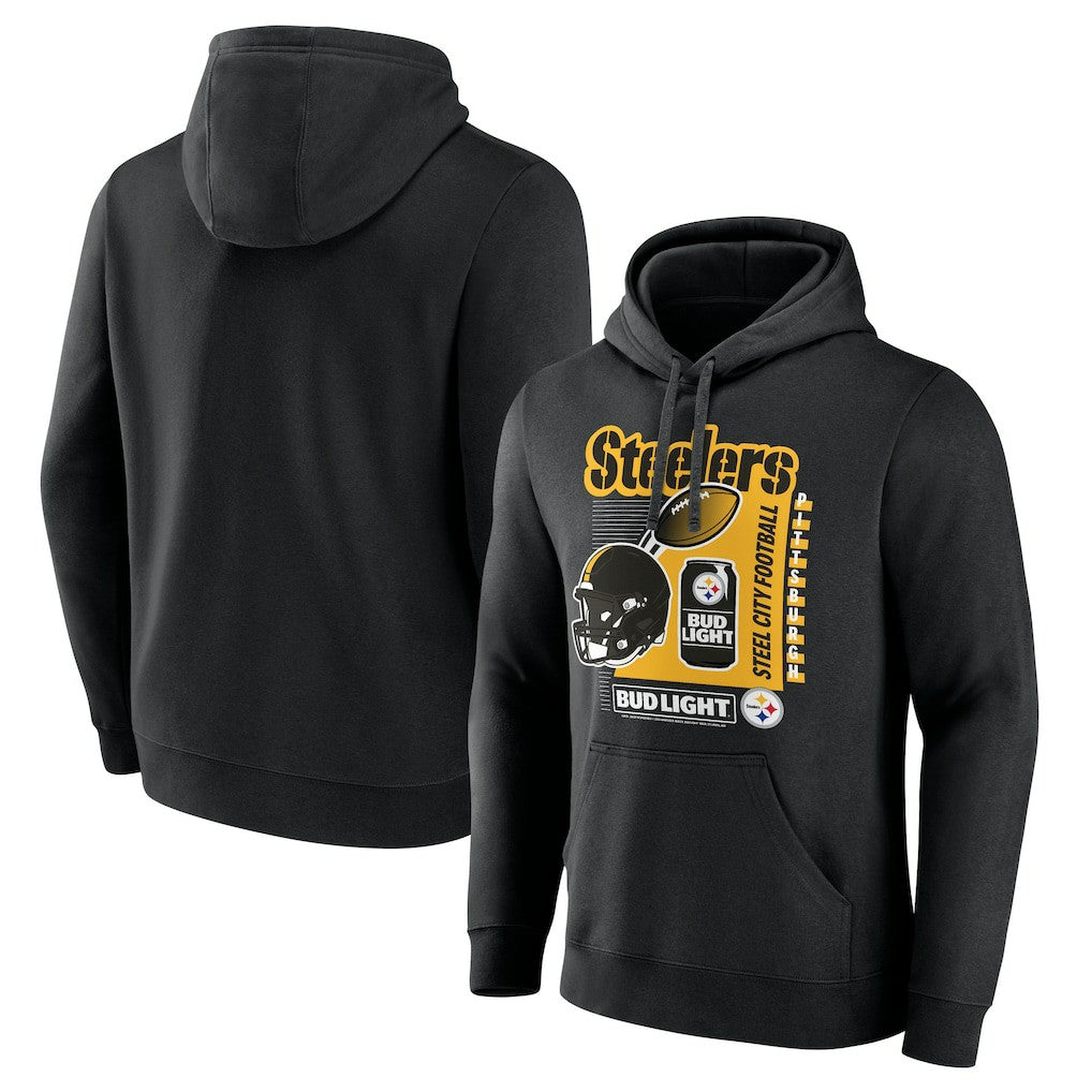 Pittsburgh Steelers Bud Light Pullover Hoodie - Black discount