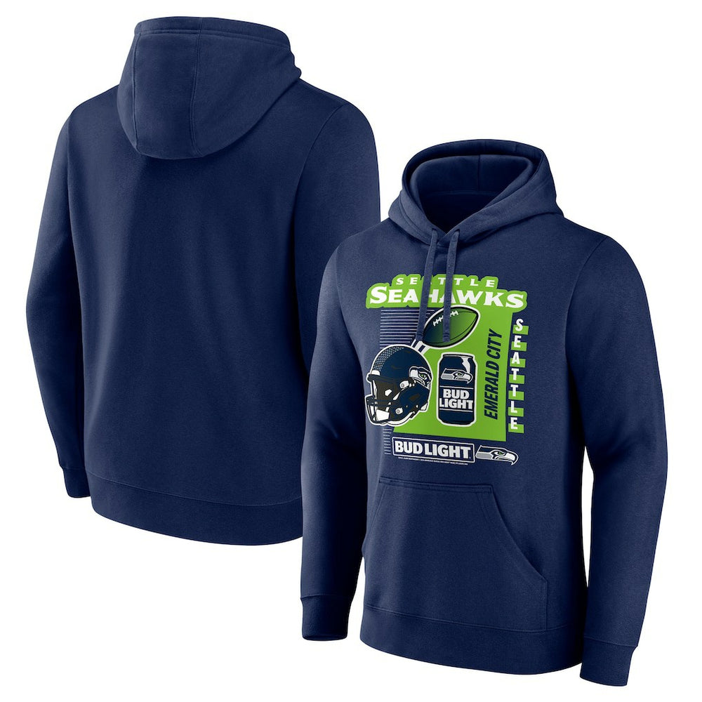Seattle Seahawks Bud Light Pullover Hoodie - Navy cheap