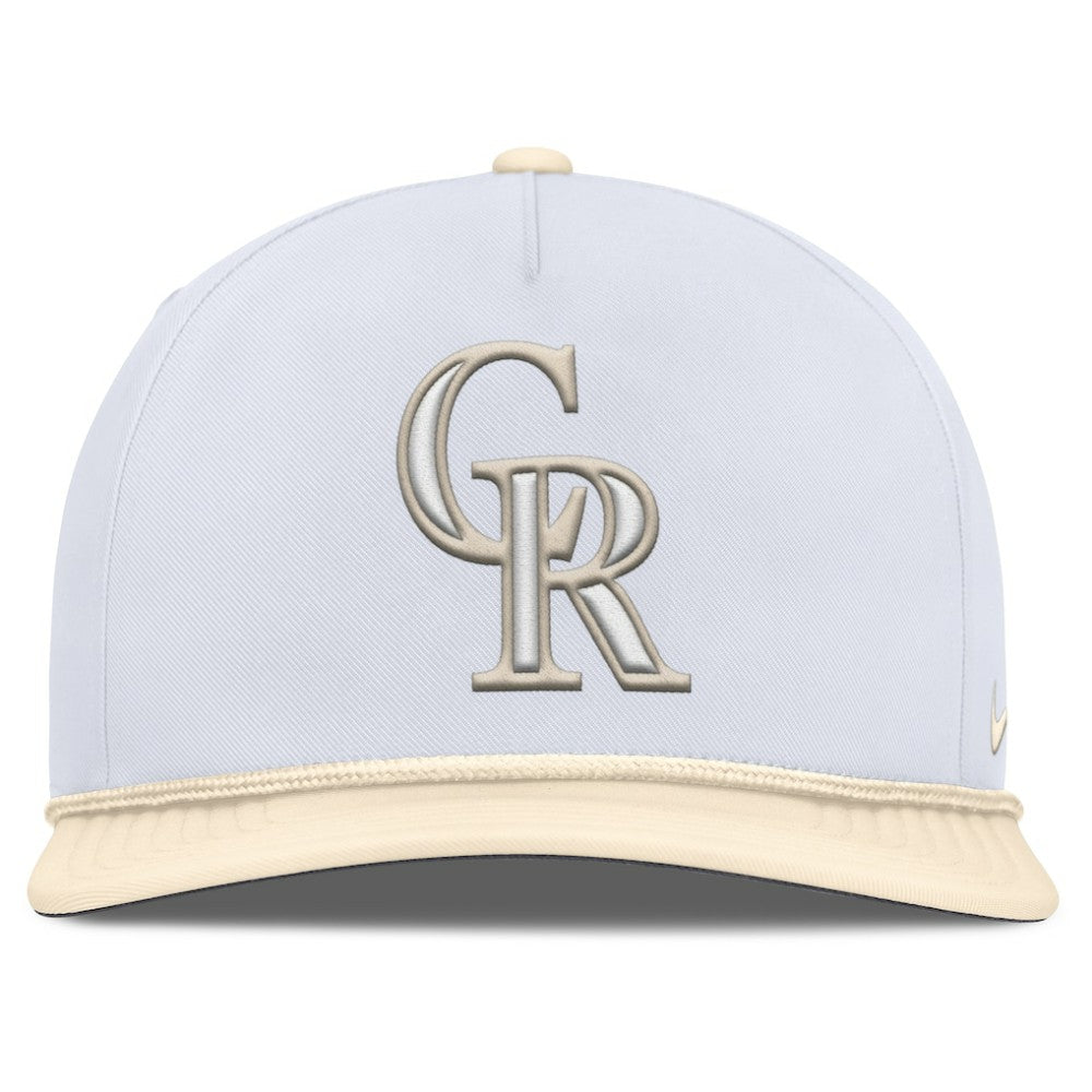 Colorado Rockies Pro Performance Snapback Hat - White/Cream | Nike
