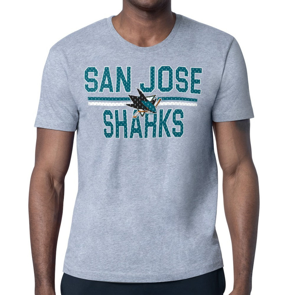 San Jose Sharks Starter Mesh Look Team Name T-Shirt Heather Gray