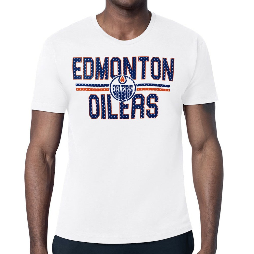 Edmonton Oilers Starter Mesh Look Team Name T-Shirt White