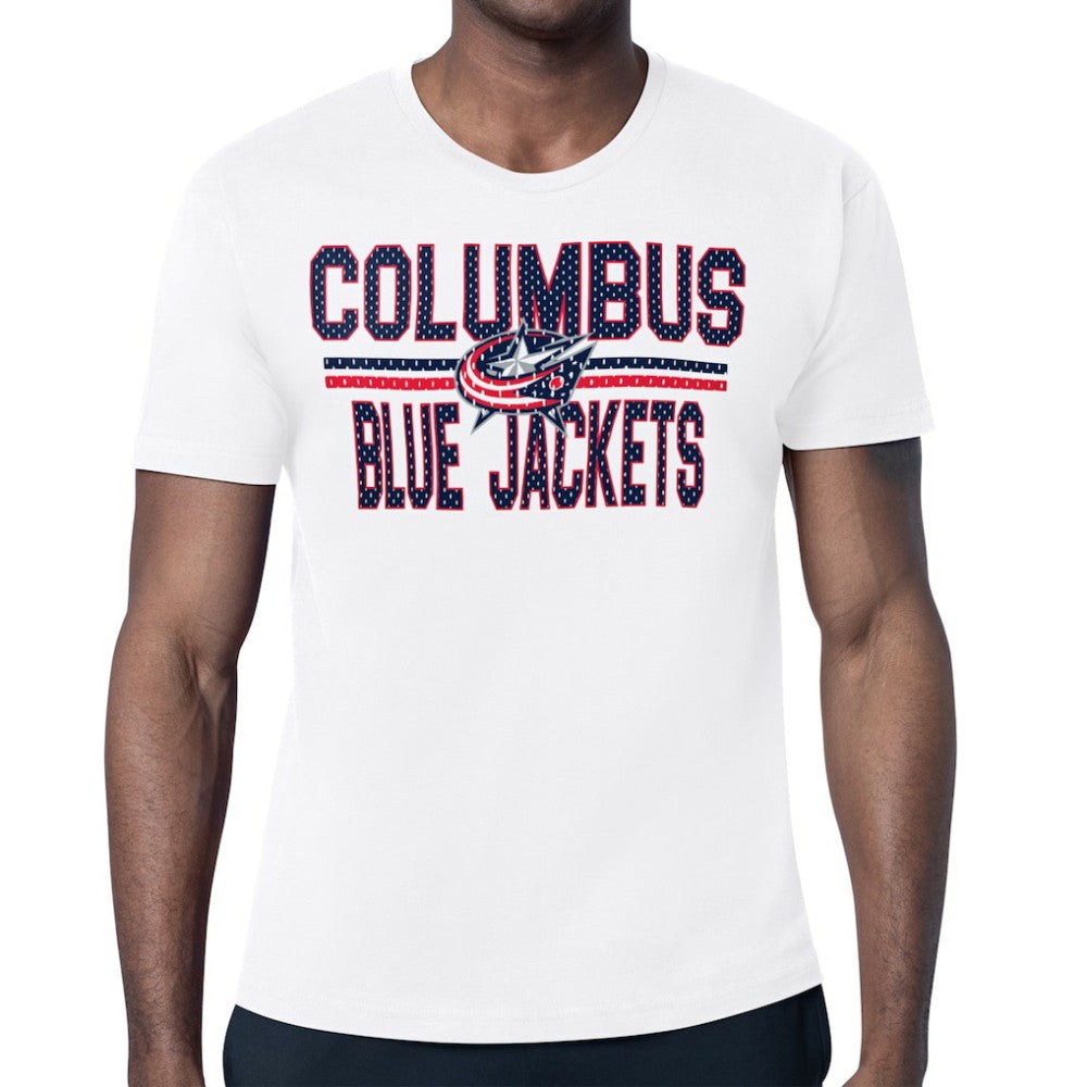 Columbus Blue Jackets Starter Mesh Look Team Name T-Shirt White