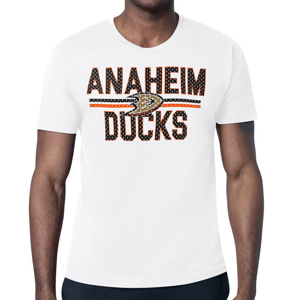Anaheim Ducks Starter Mesh Look Team Name T-Shirt White