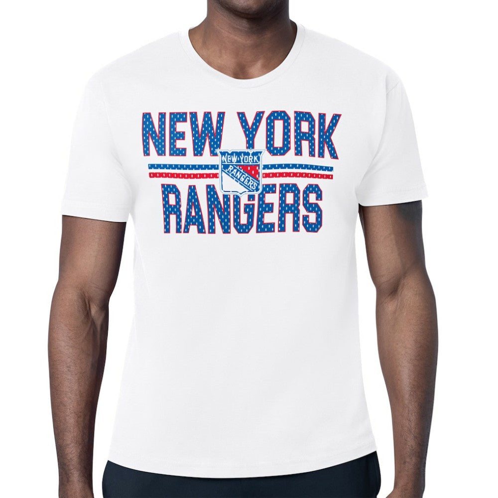 New York Rangers Starter Mesh Look Team Name T-Shirt White