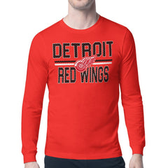 Detroit Red Wings Starter Mesh Look Team Name Long Sleeve T-Shirt Red