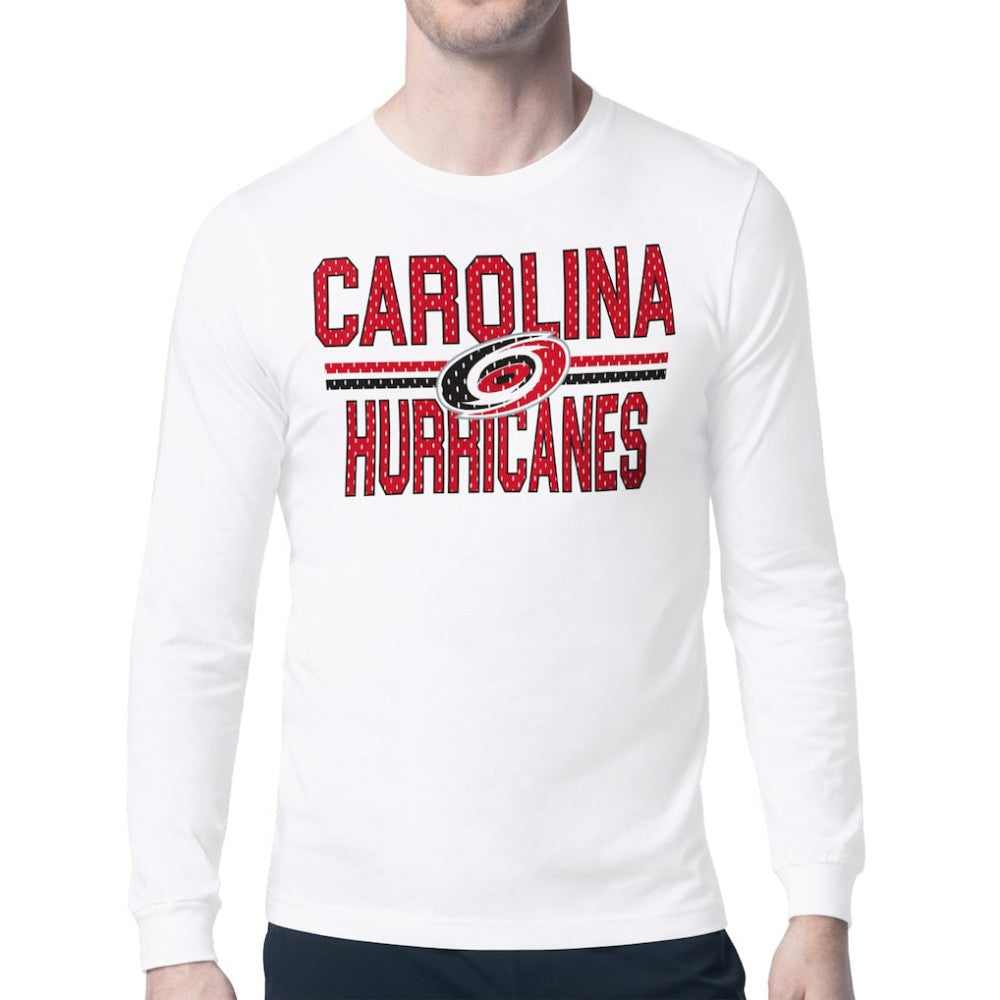 Carolina Hurricanes Starter Mesh Look Team Name Long Sleeve T-Shirt White