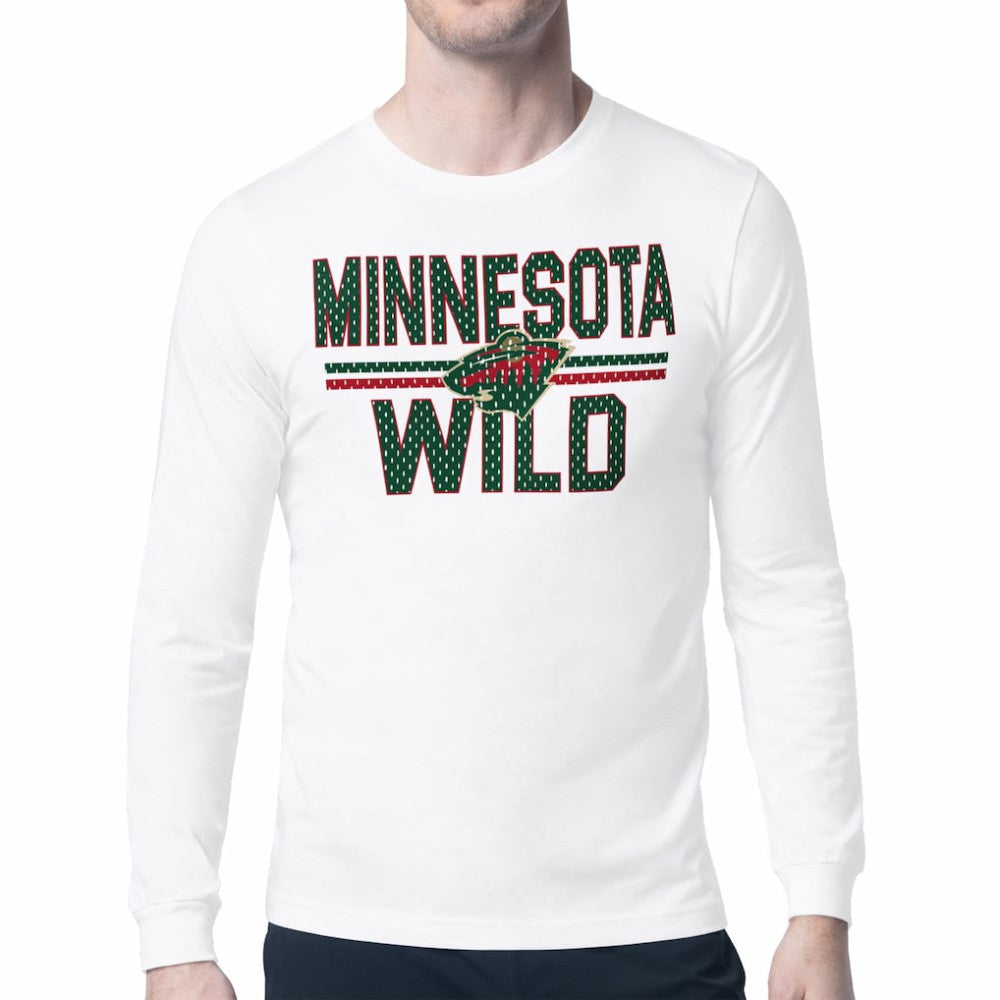 Minnesota Wild Starter Mesh Look Team Name Long Sleeve T-Shirt White