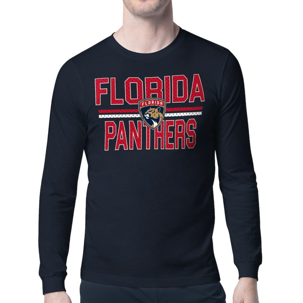 Florida Panthers Starter Mesh Look Team Name Long Sleeve T-Shirt Navy