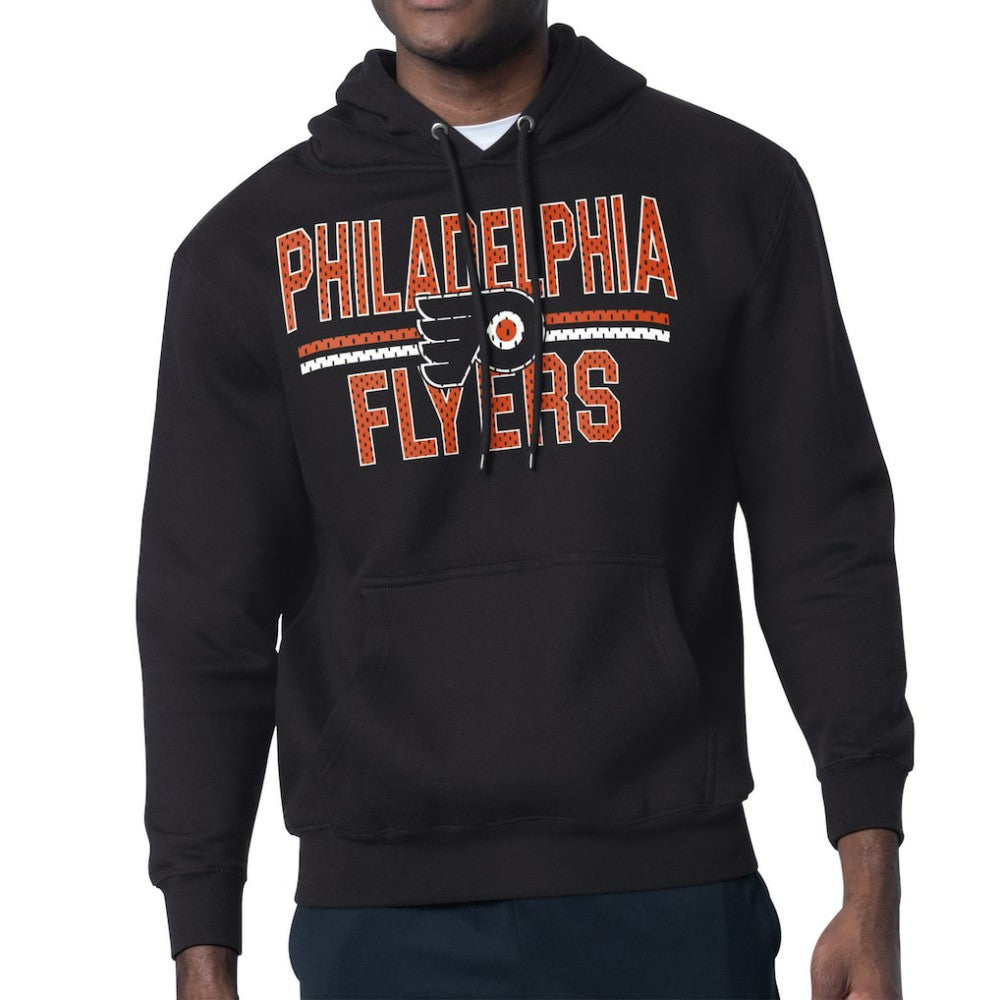 Philadelphia Flyers Starter Mesh Look Team Name Logo Tri-Blend Pullover Hoodie Black