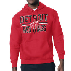 Detroit Red Wings Starter Mesh Look Team Name Logo Tri-Blend Pullover Hoodie Red