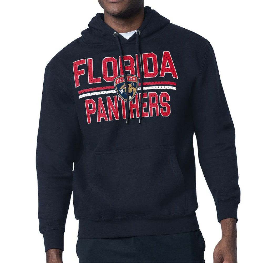 Florida Panthers Starter Mesh Look Team Name Logo Tri-Blend Pullover Hoodie Navy