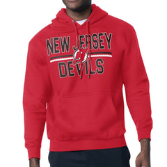New Jersey Devils Starter Mesh Look Team Name Logo Tri-Blend Pullover Hoodie Red