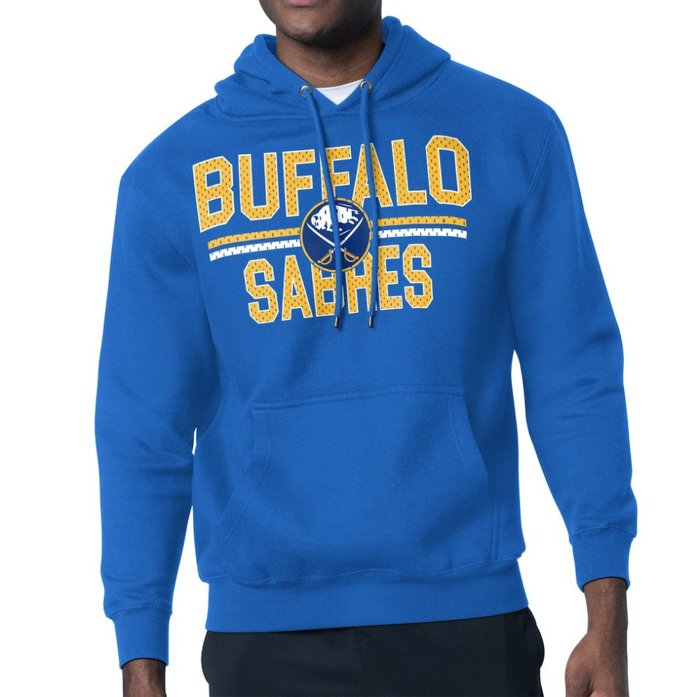 Buffalo Sabres Starter Mesh Look Team Name Logo Tri-Blend Pullover Hoodie Royal