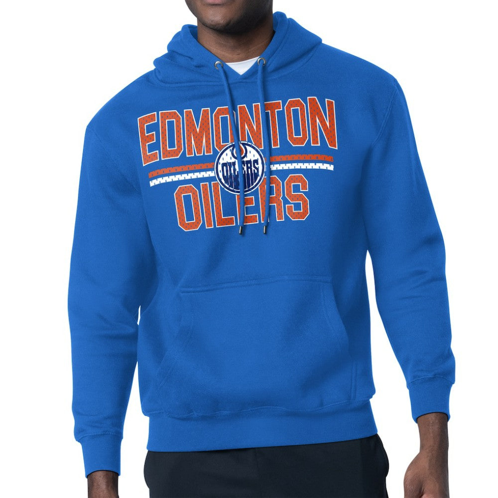 Edmonton Oilers Starter Mesh Look Team Name Logo Tri-Blend Pullover Hoodie Royal