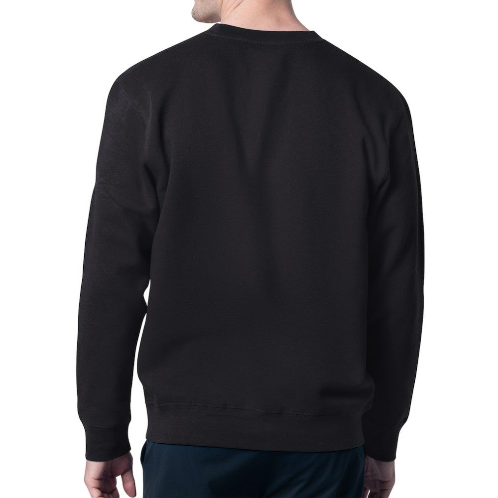 Detroit Red Wings Starter Mesh Look Team Name Logo Pullover Sweatshirt Black