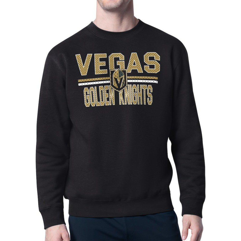 Vegas Golden Knights Starter Mesh Look Team Name Logo Pullover Sweatshirt Black