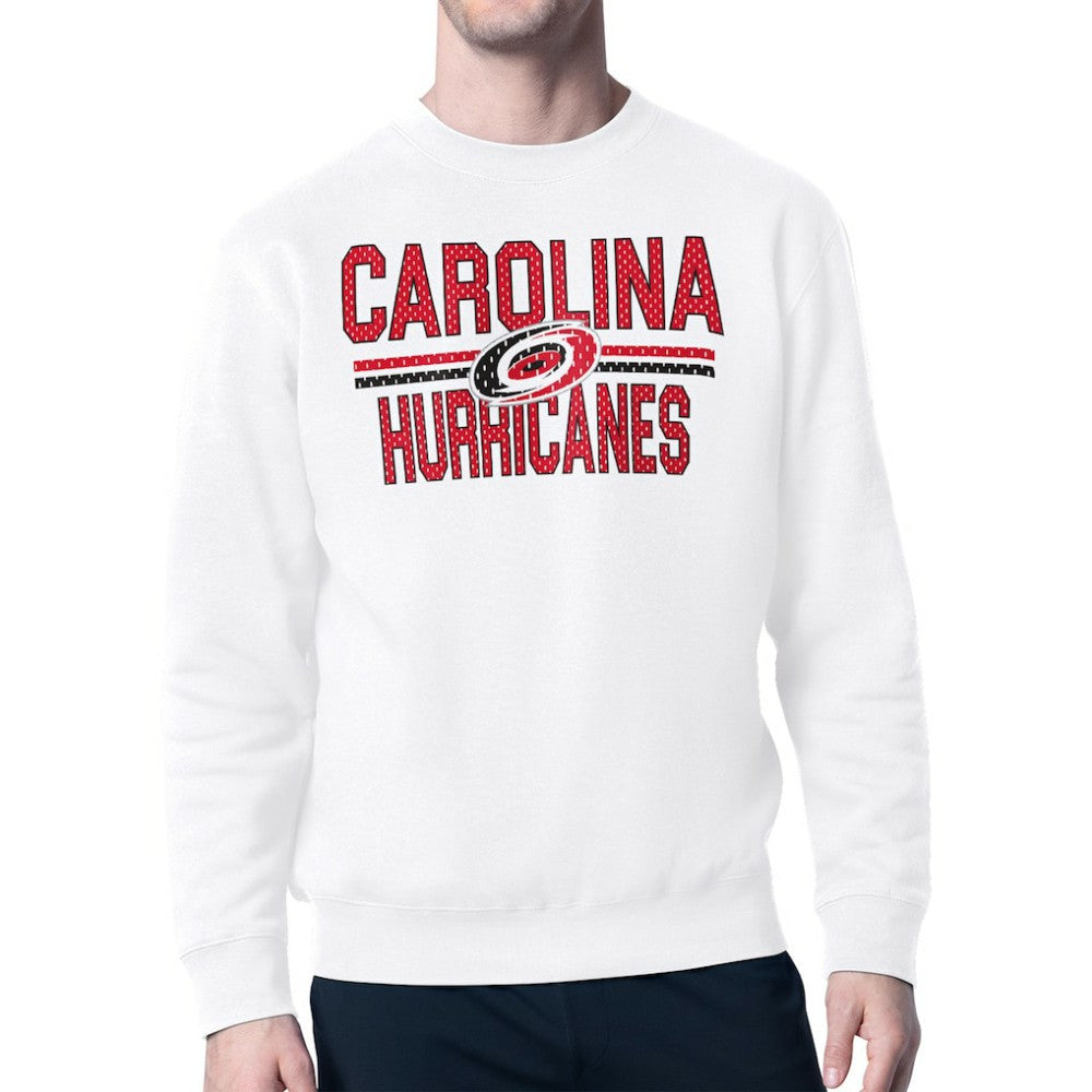 Carolina Hurricanes Starter Mesh Look Team Name Logo Pullover Sweatshirt White