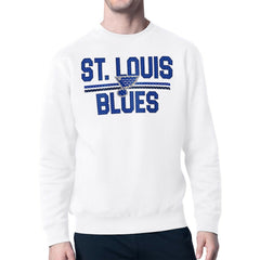 St. Louis Blues Starter Mesh Look Team Name Logo Pullover Sweatshirt White
