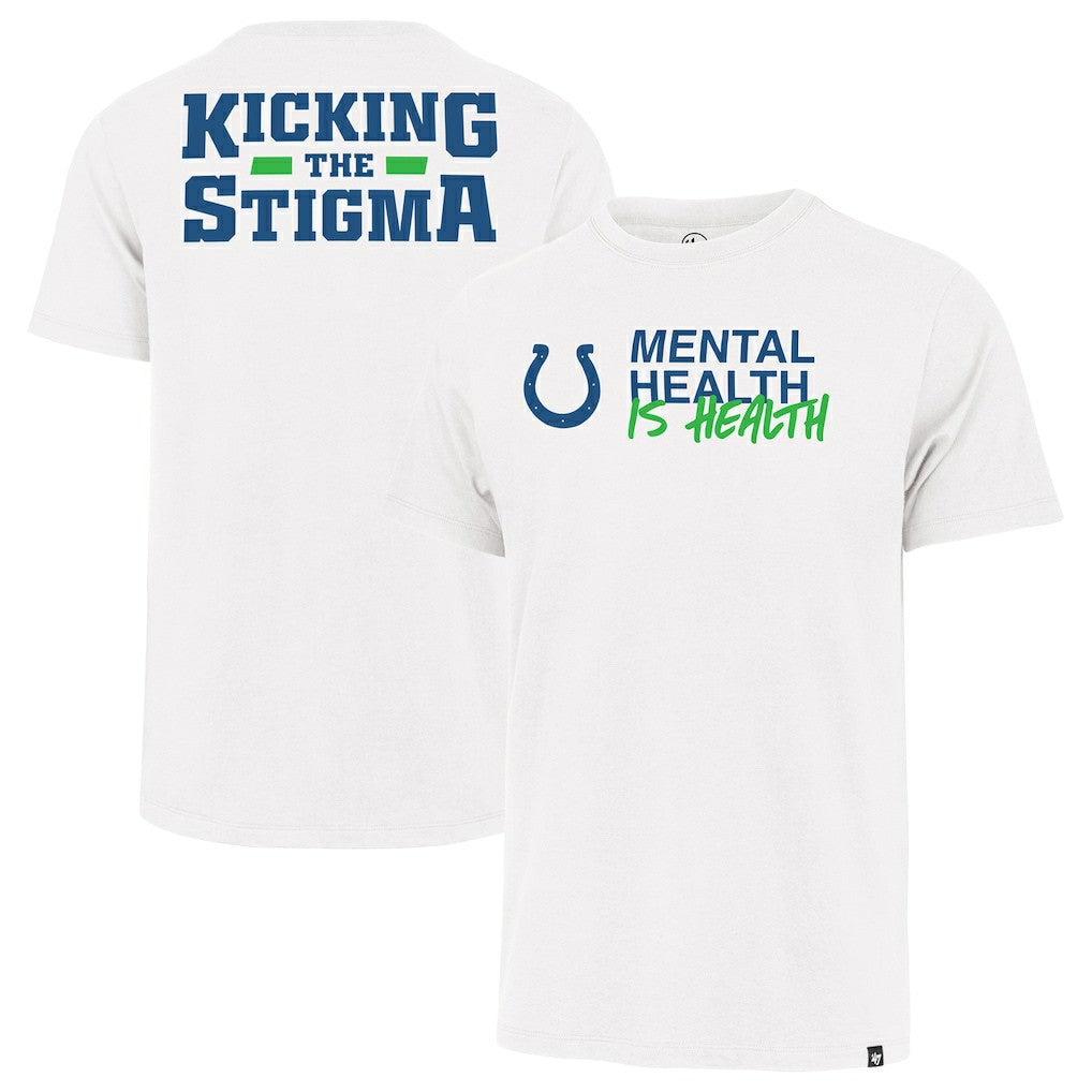 Indianapolis Colts '47 Unisex Mental Health is Health Kicking the Stigma Franklin T-Shirt - White for sale