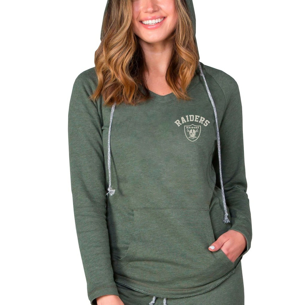 Las Vegas Raiders Concepts Sport Women's Mainstream Terry Tri-Blend V-Neck Pullover Hoodie - Green discount