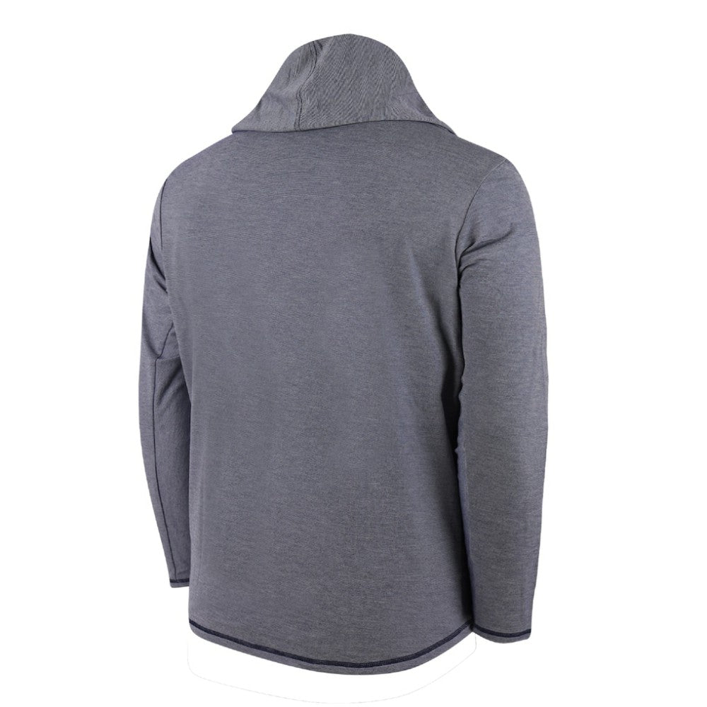 Cleveland Guardians Butter Stripe Tri-Blend Long Sleeve Hoodie T-Shirt - Navy