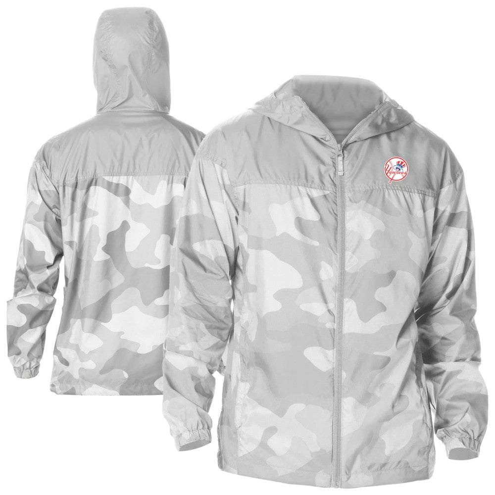 New York Yankees Camo Flash Challenger Full-Zip Windbreaker Jacket - Gray | Columbia