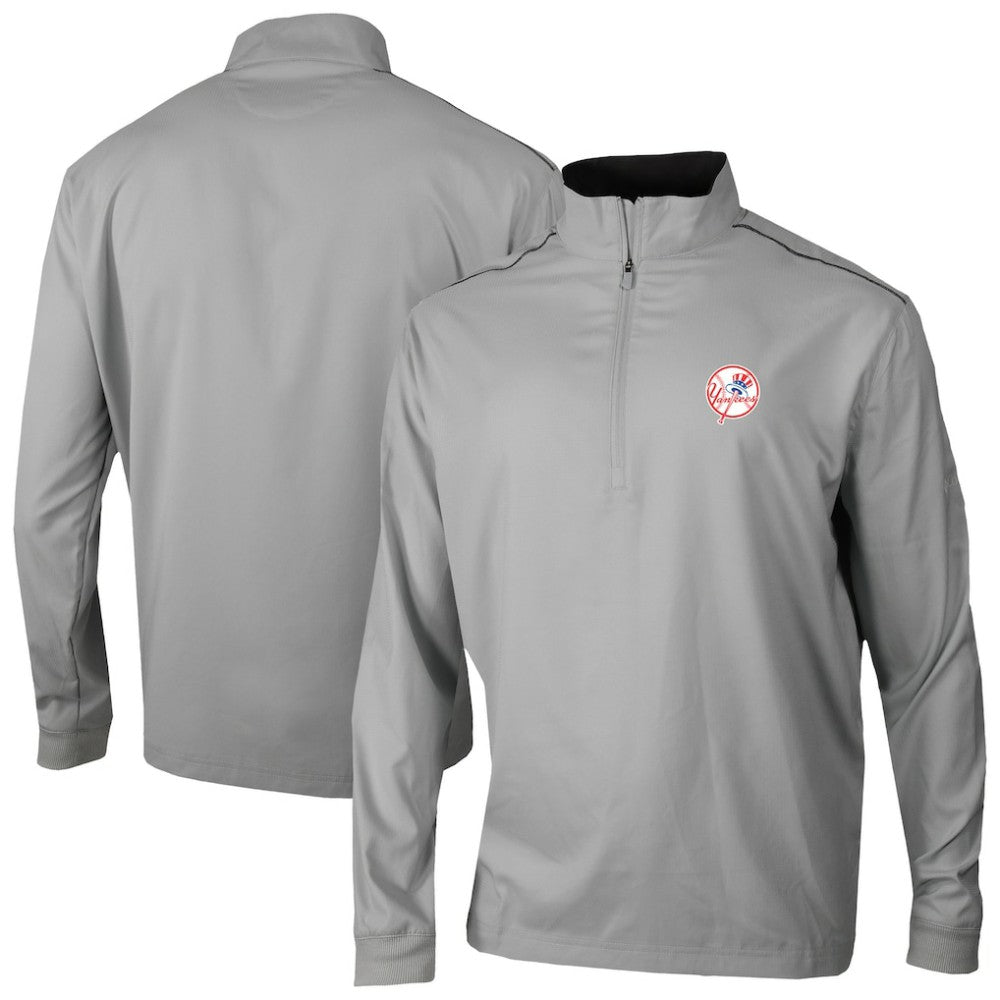 New York Yankees Omni-Wick Bogey's Paradise Quarter-Zip Top - Gray | Columbia