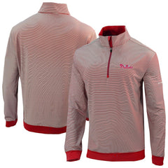Philadelphia Phillies Omni-Wick Even Lie Quarter-Zip Pullover Top - Red | Columbia