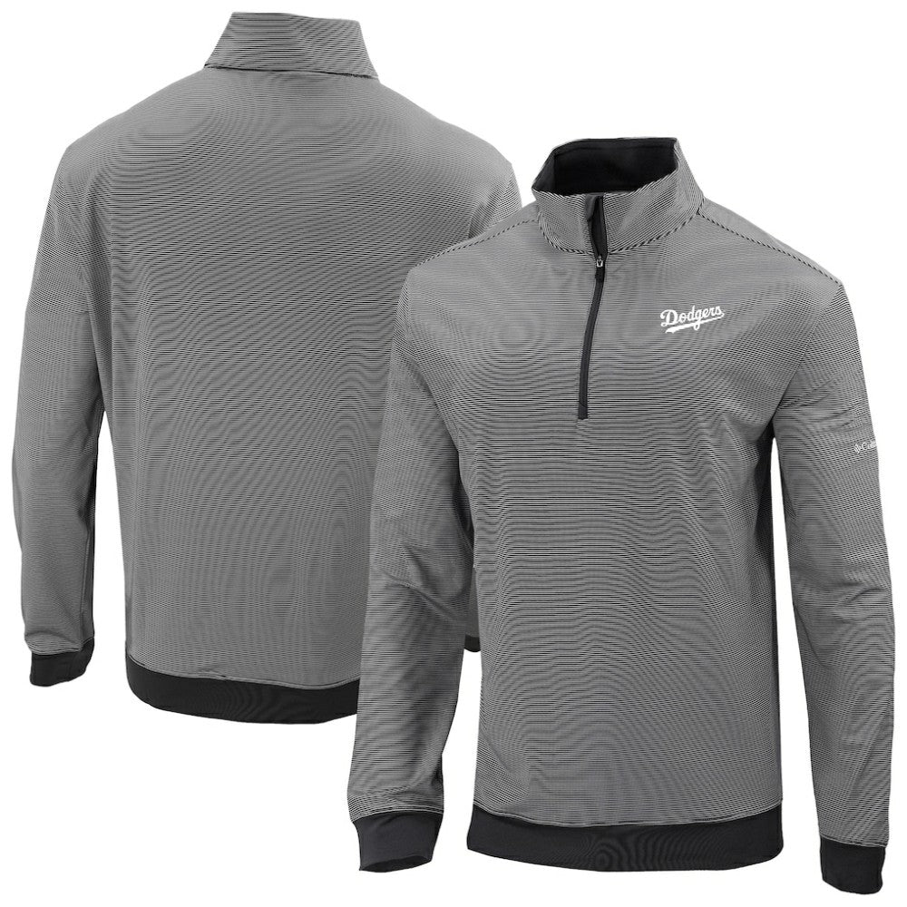 Los Angeles Dodgers Omni-Wick Even Lie Quarter-Zip Pullover Top - Black | Columbia