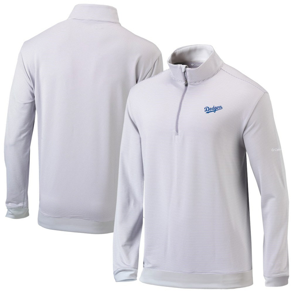 Los Angeles Dodgers Omni-Wick Even Lie Quarter-Zip Pullover Top - Gray | Columbia
