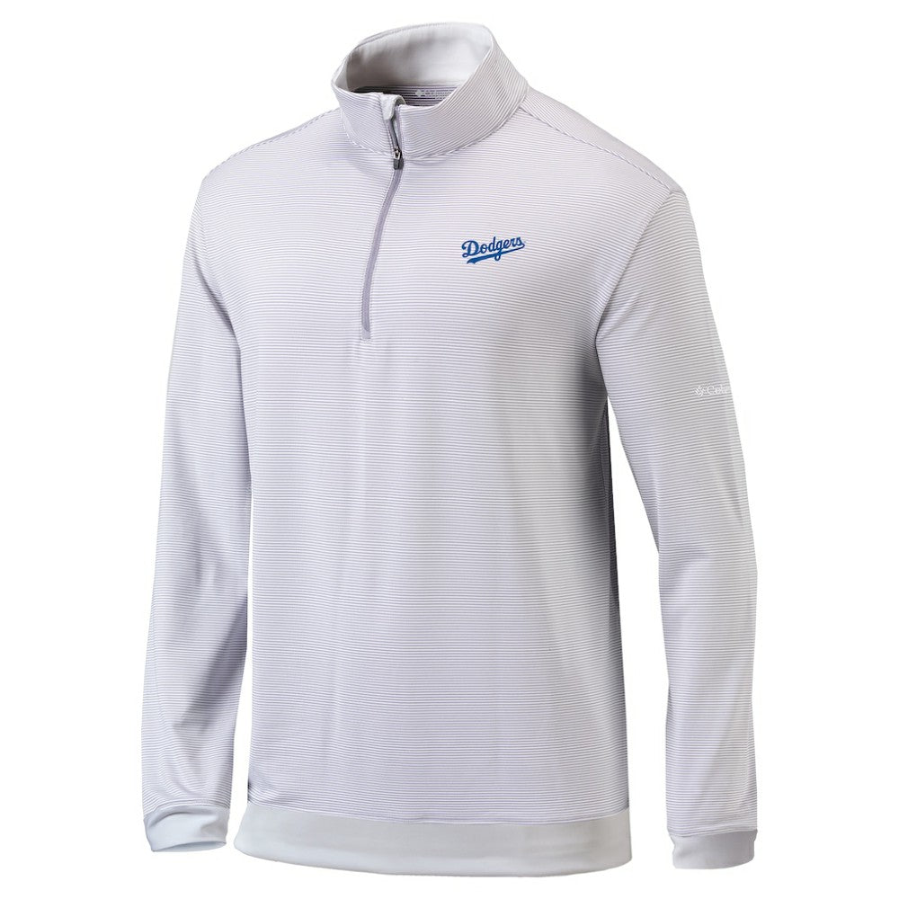 Los Angeles Dodgers Omni-Wick Even Lie Quarter-Zip Pullover Top - Gray | Columbia