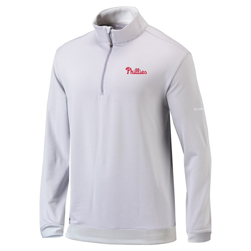 Philadelphia Phillies Omni-Wick Even Lie Quarter-Zip Pullover Top - Gray | Columbia