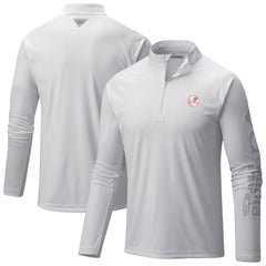 New York Yankees Terminal Tackle Raglan Omni-Shade Quarter-Zip Pullover Top - White | Columbia