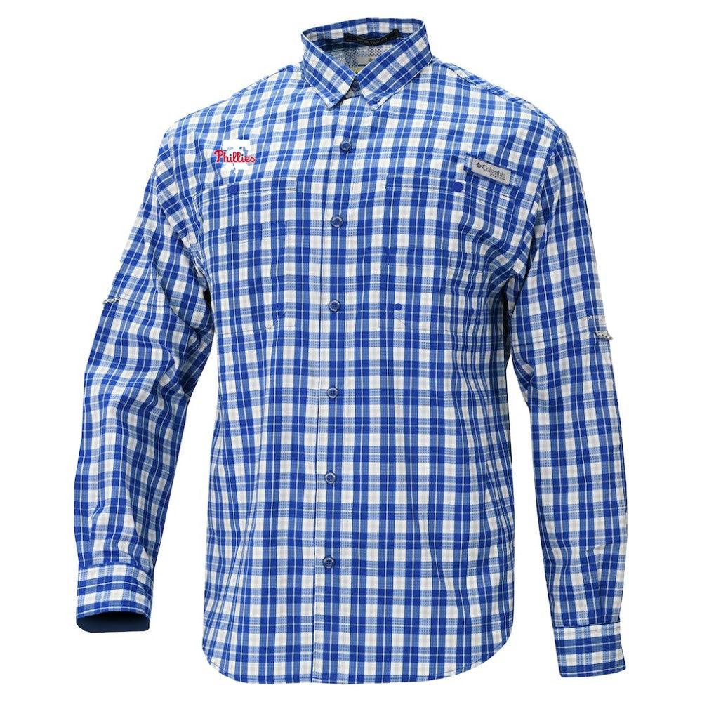 Philadelphia Phillies Super Slack Tide Omni-Wick Button-Up Shirt - Royal | Columbia