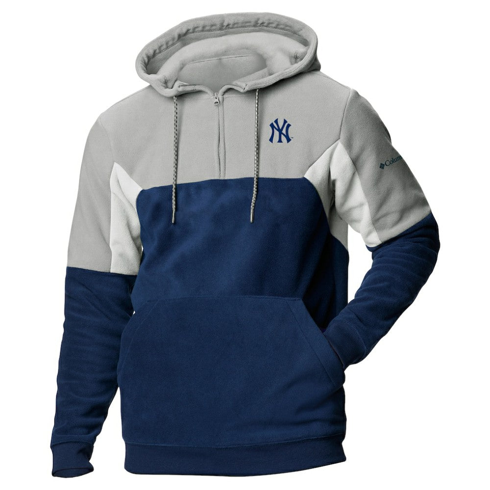 New York Yankees Lodge Fleece Quarter-Zip Hoodie - Navy | Columbia