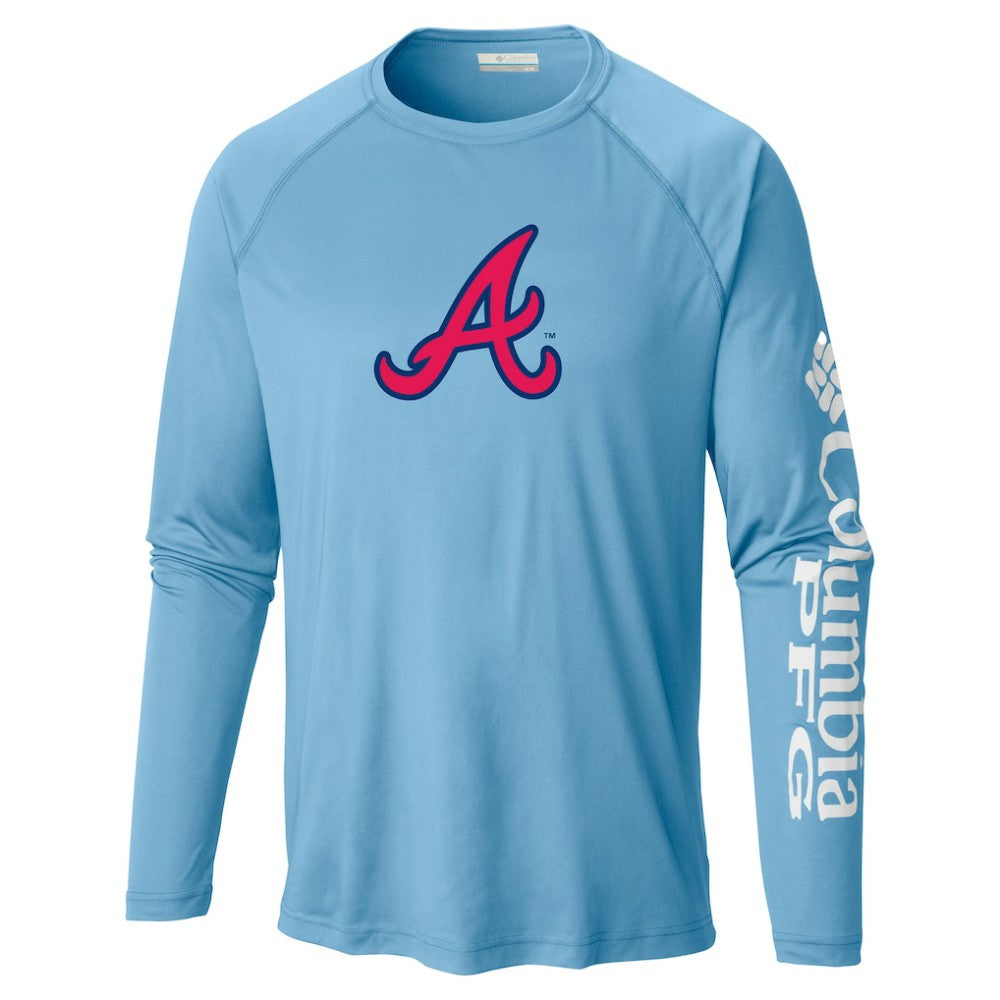 Atlanta Braves Terminal Tackle Long Sleeve T-Shirt - Light Blue | Columbia