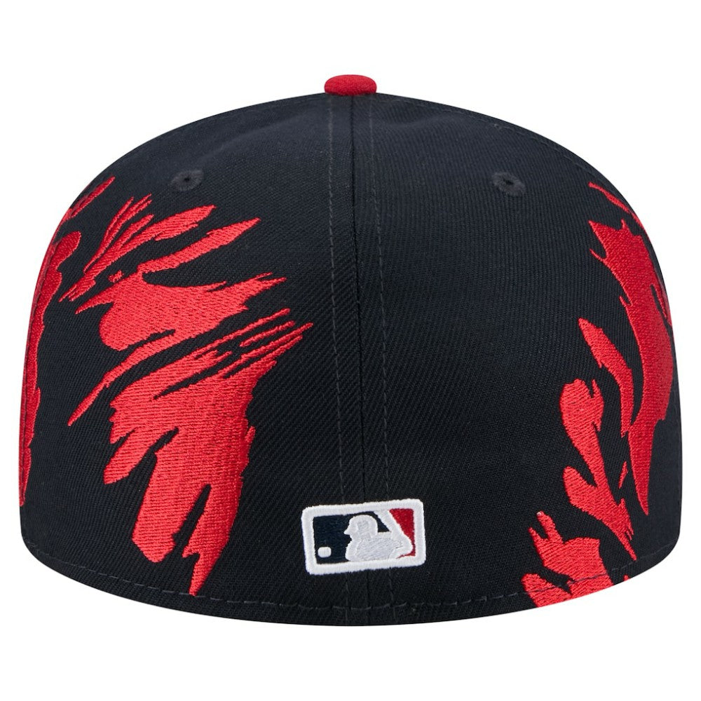 Atlanta Braves Retro Pattern 59FIFTY Fitted Hat - Navy/Red | New Era