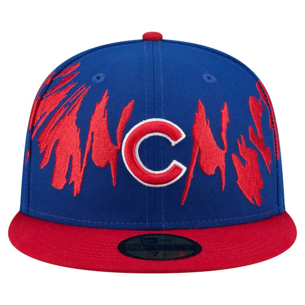 Chicago Cubs Retro Pattern 59FIFTY Fitted Hat - Royal/Red | New Era