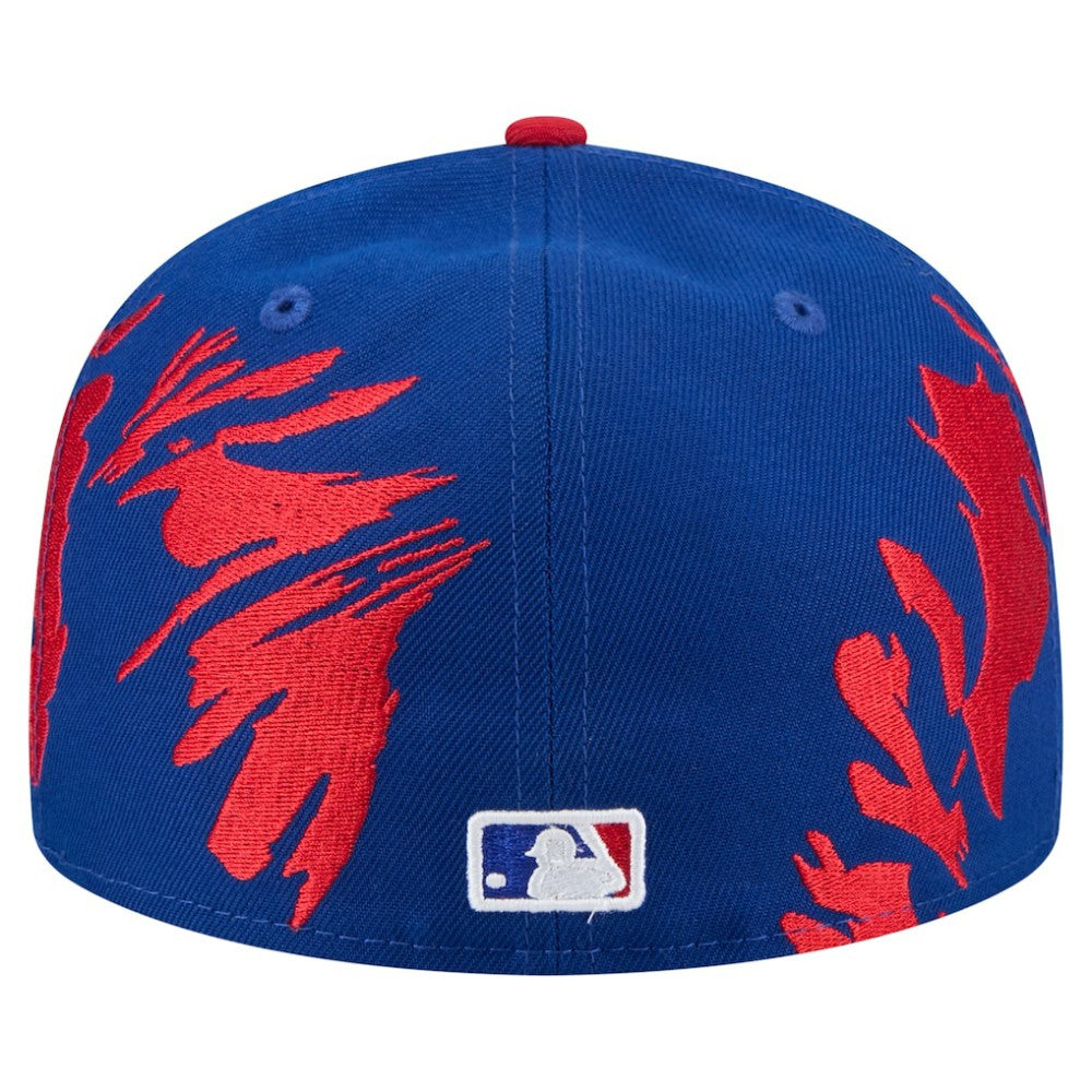 Chicago Cubs Retro Pattern 59FIFTY Fitted Hat - Royal/Red | New Era
