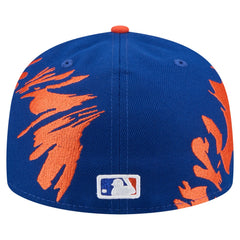 New York Mets Retro Pattern 59FIFTY Fitted Hat - Royal/Orange | New Era