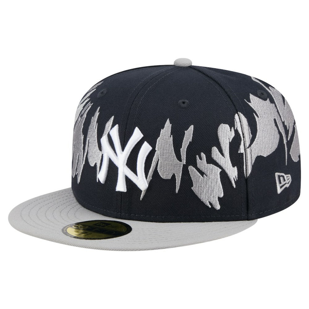 New York Yankees Retro Pattern 59FIFTY Fitted Hat - Navy/Gray | New Era