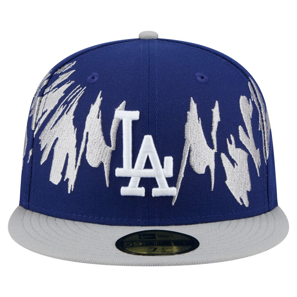 Los Angeles Dodgers Retro Pattern 59FIFTY Fitted Hat - Navy/Gray | New Era