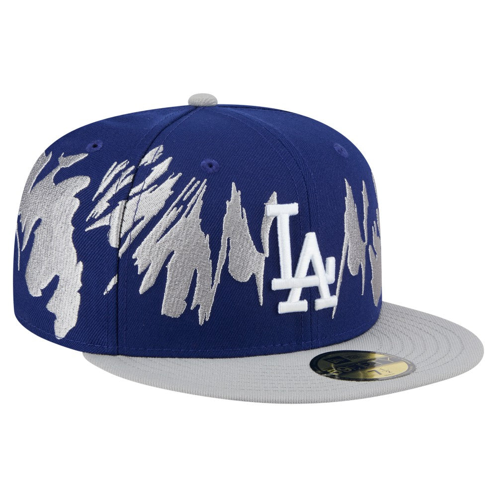 Los Angeles Dodgers Retro Pattern 59FIFTY Fitted Hat - Navy/Gray | New Era